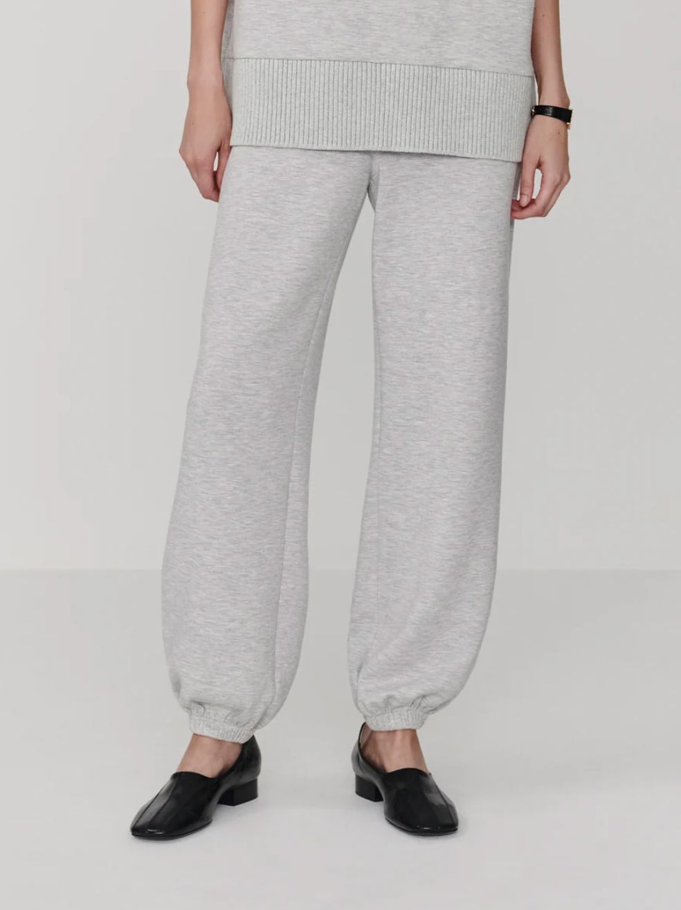 Varley Classic Cuff Pant in Light Grey Marl - 28.5"