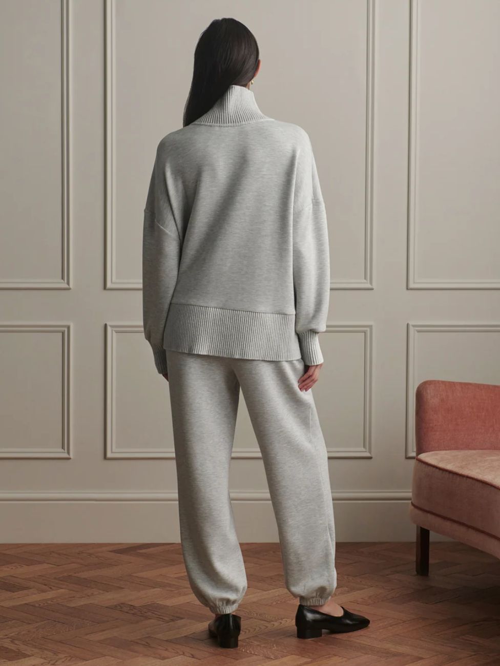 Varley Classic Cuff Pant in Light Grey Marl - 28.5"