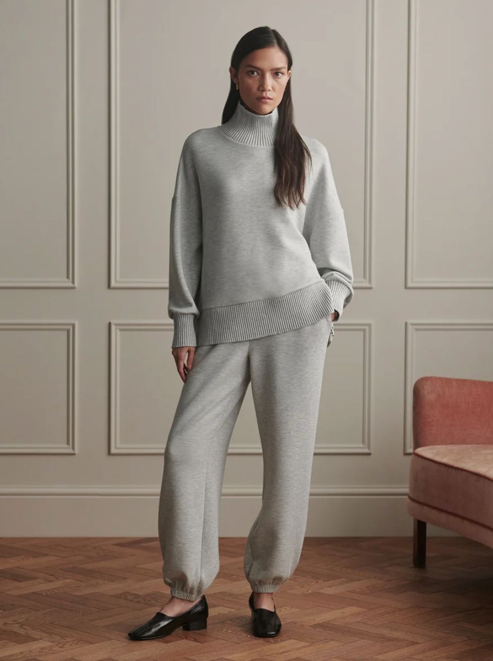 Varley Classic Cuff Pant in Light Grey Marl - 28.5"