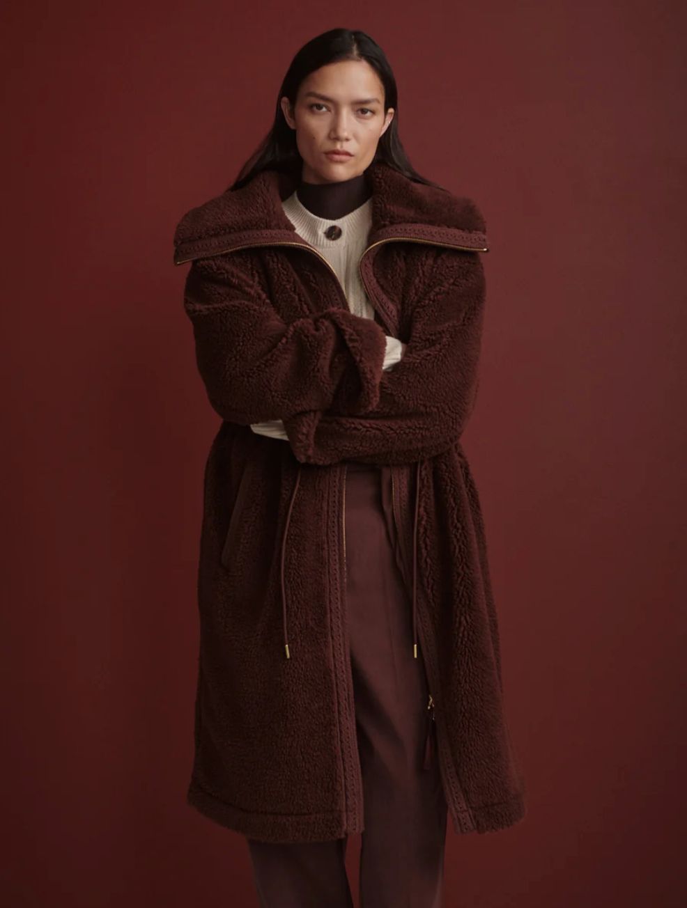 Varley Bennet Long Sherpa Coat