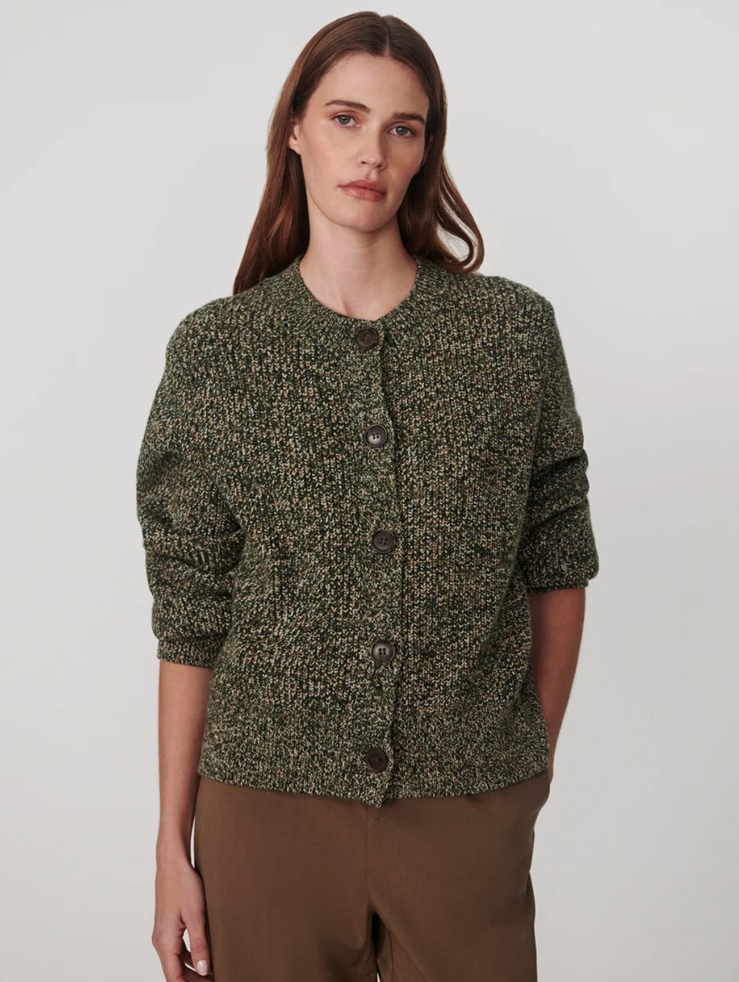 Varley Patricia Knit Cardigan in Ponderosa Pine Fleck
