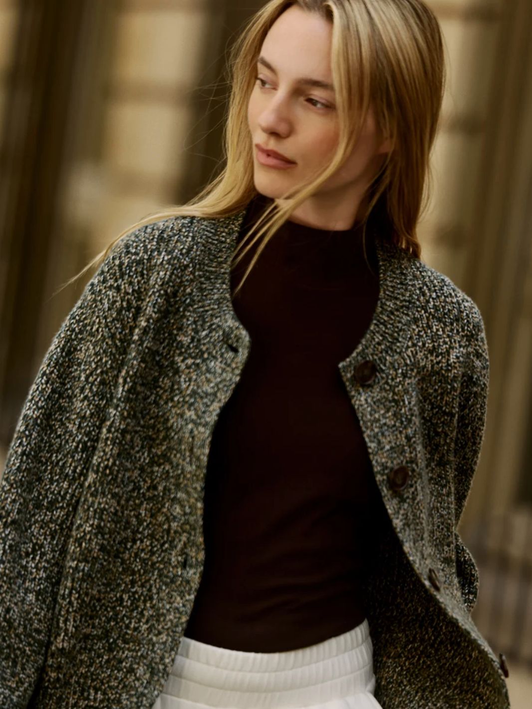 Varley Patricia Knit Cardigan in Ponderosa Pine Fleck