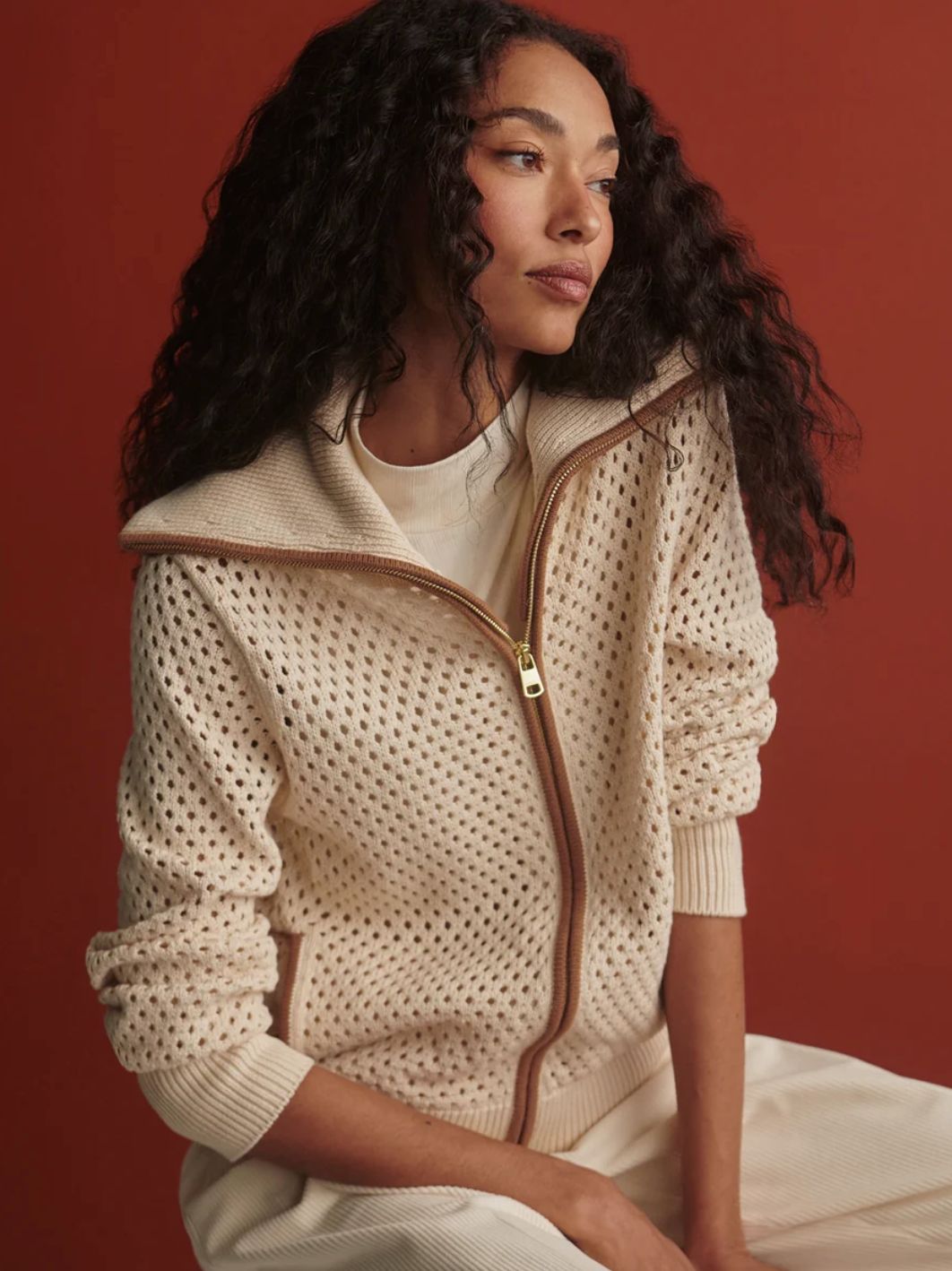Varley Paula Zip Through Knit Jacket