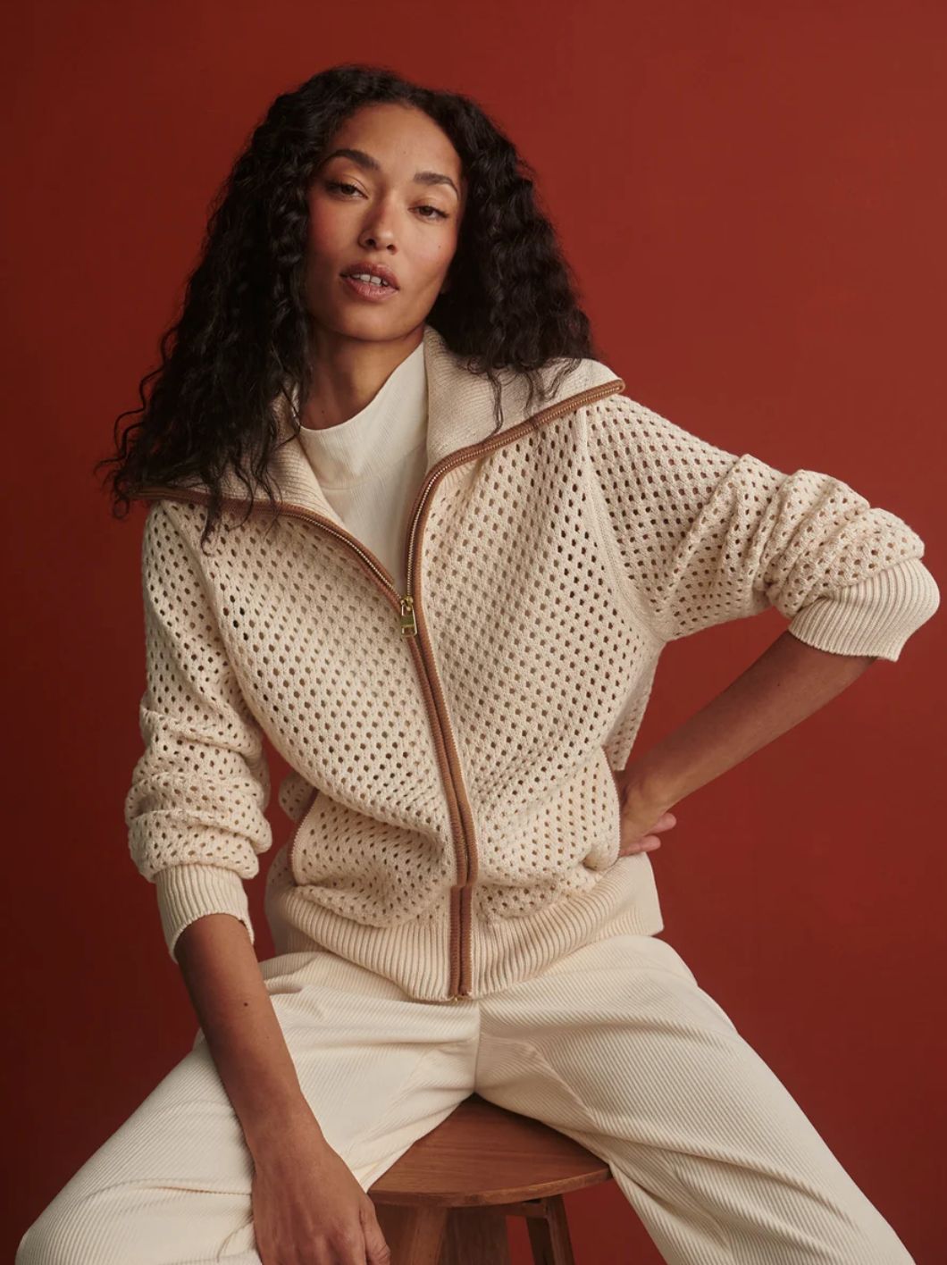 Varley Paula Zip Through Knit Jacket