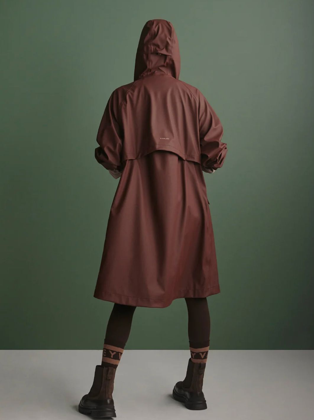 Varley Tovera Long Rain Jacket in Mahogany