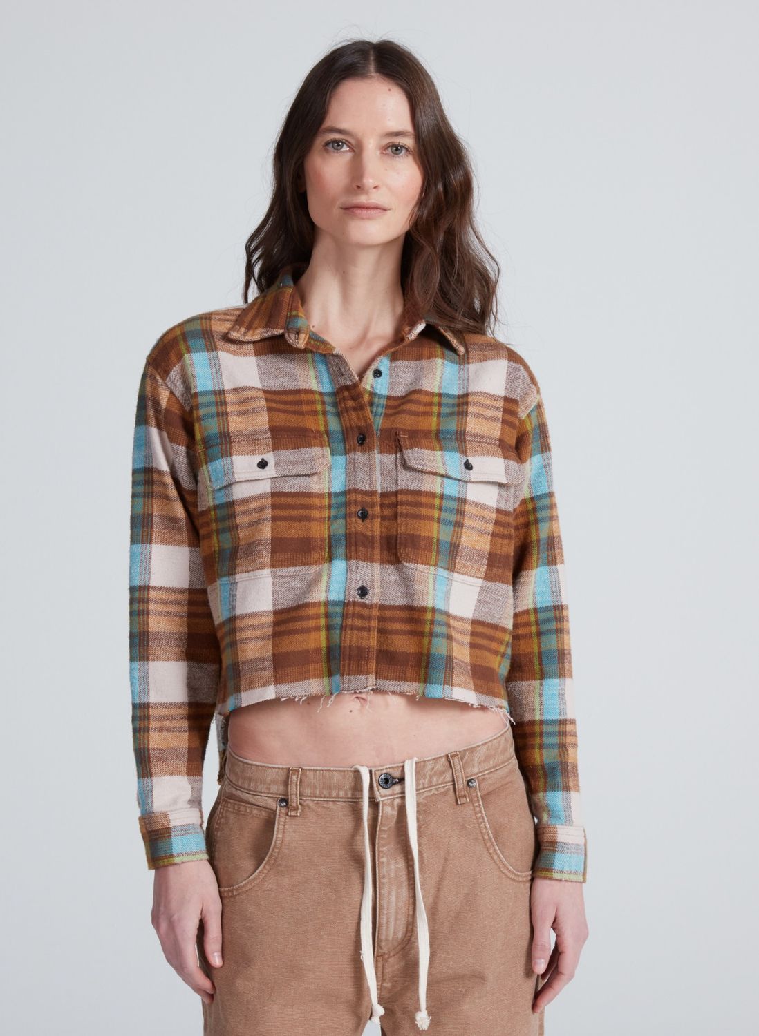 ASKK NY Crosby Flannel in Les Plaid, Color: Les Plaid, Size: XS