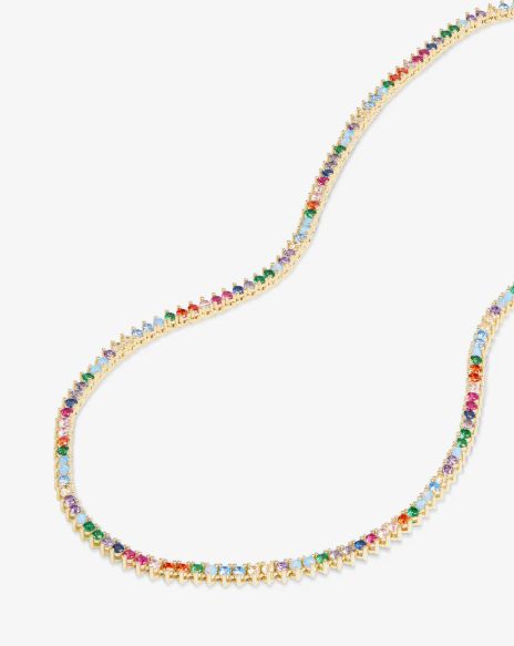 Melinda Maria Not Your Basic Tennis Rainbow Necklace