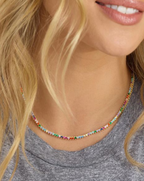 Melinda Maria Not Your Basic Tennis Rainbow Necklace