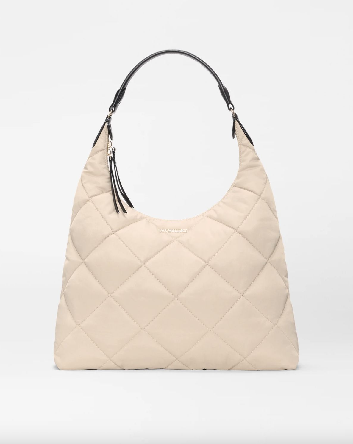 MZ Wallace Madison Shoulder Bag in Buff/Black