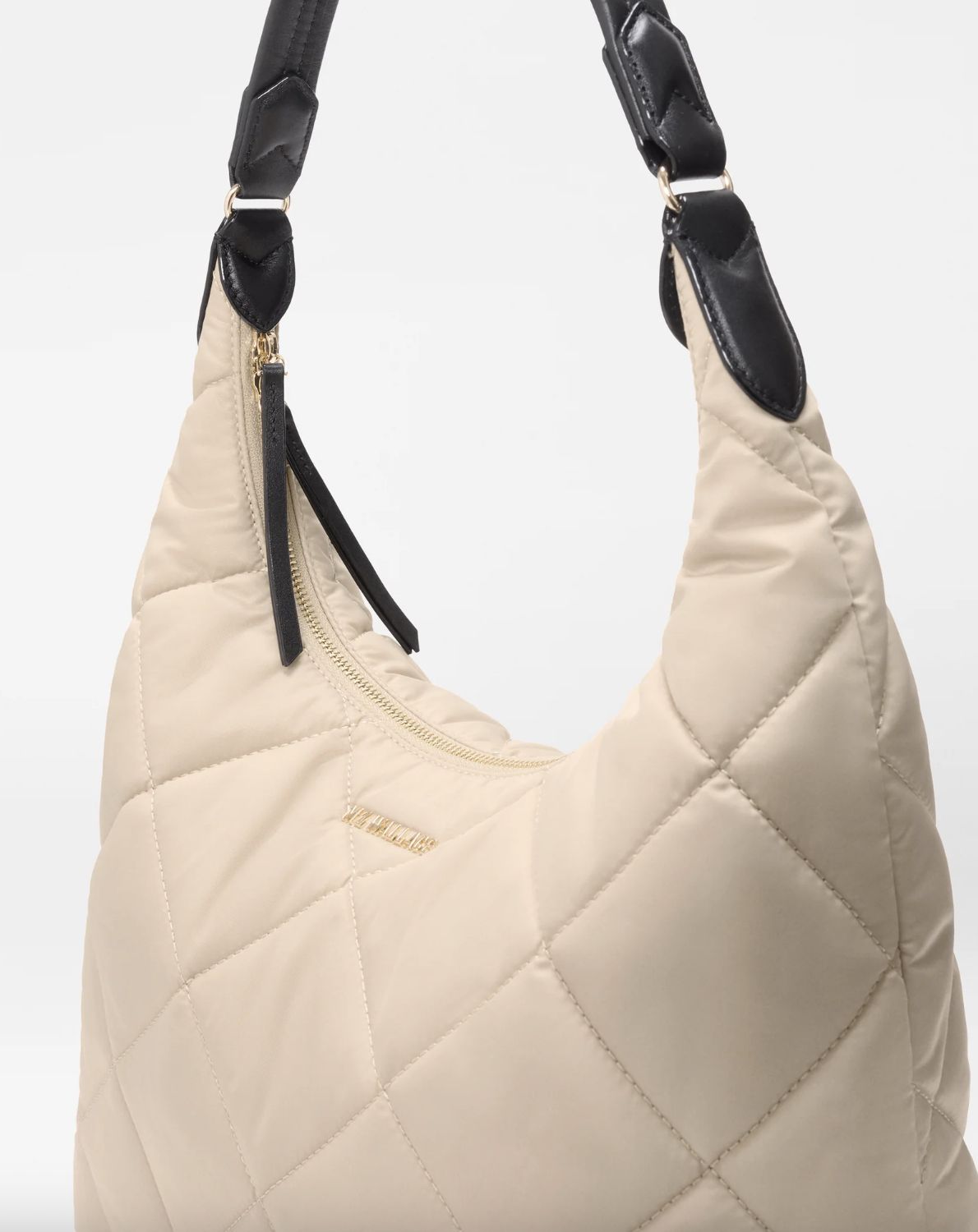 MZ Wallace Madison Shoulder Bag in Buff/Black