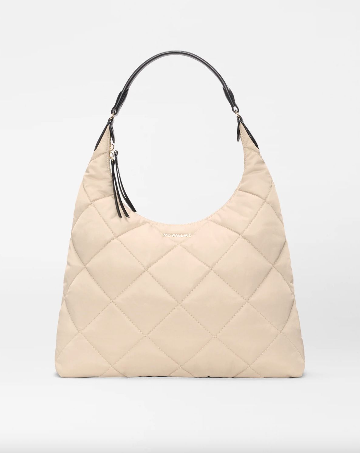MZ Wallace Madison Shoulder Bag in Buff/Black