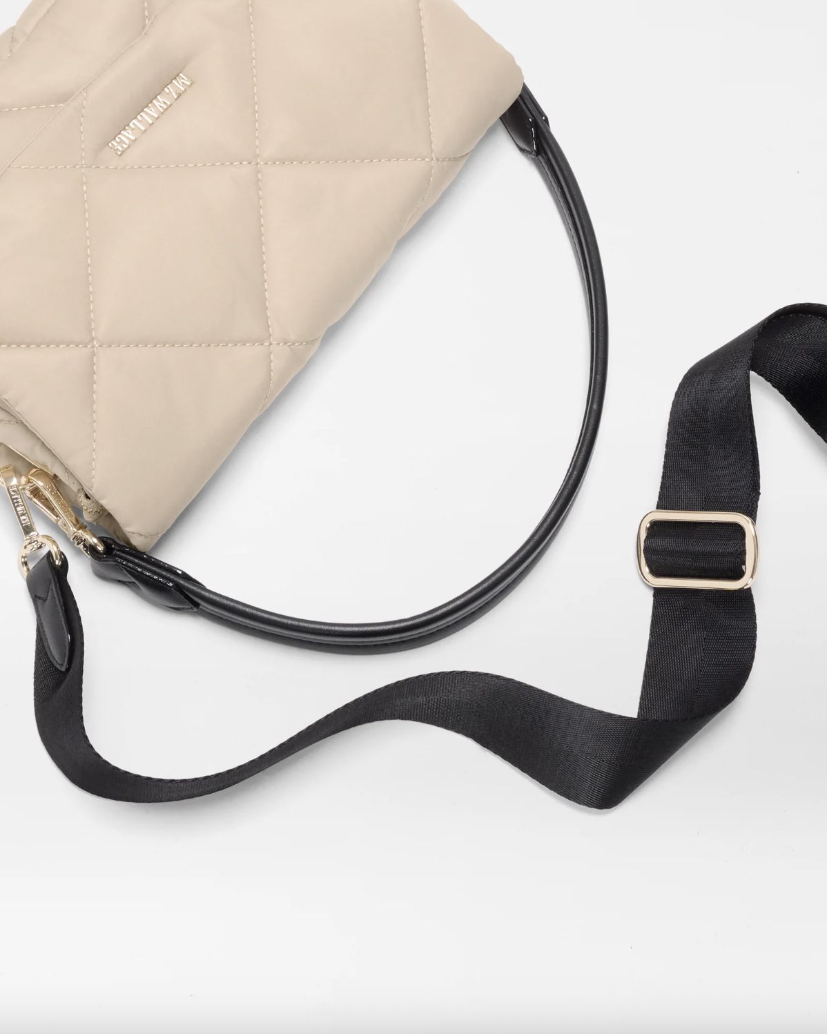 MZ Wallace Madison Flap Crossbody in Buff/Black