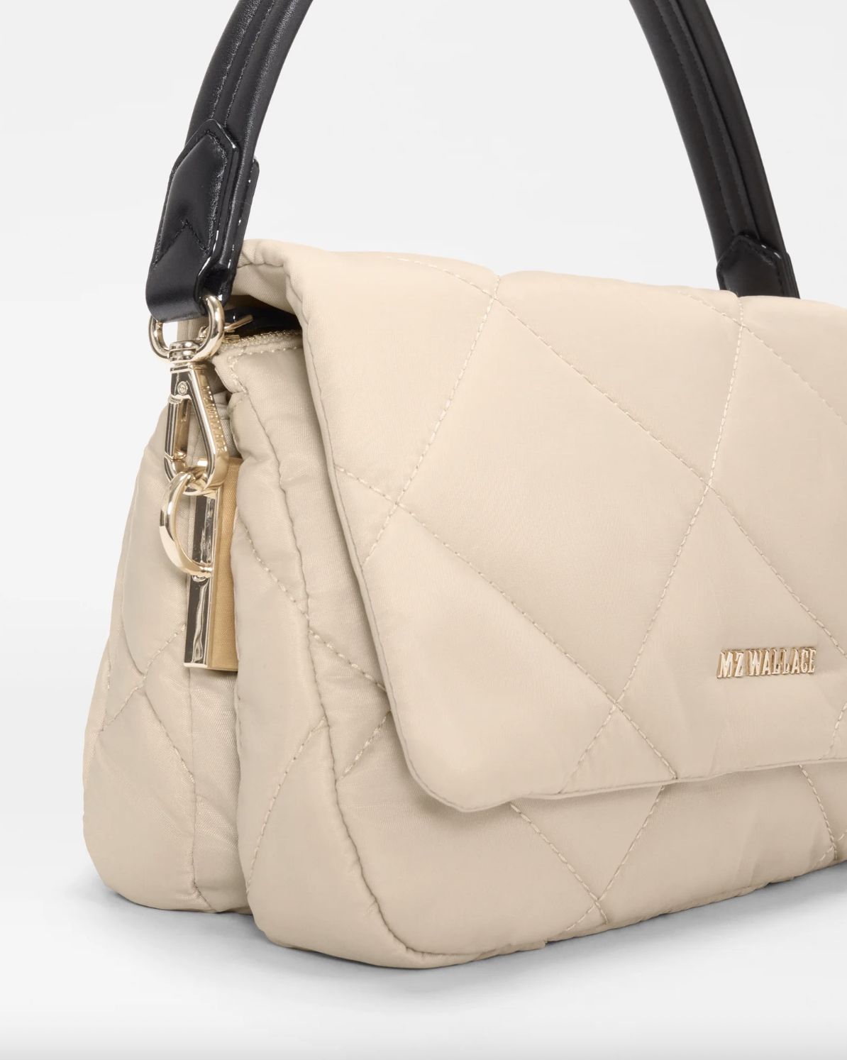 MZ Wallace Madison Flap Crossbody in Buff/Black