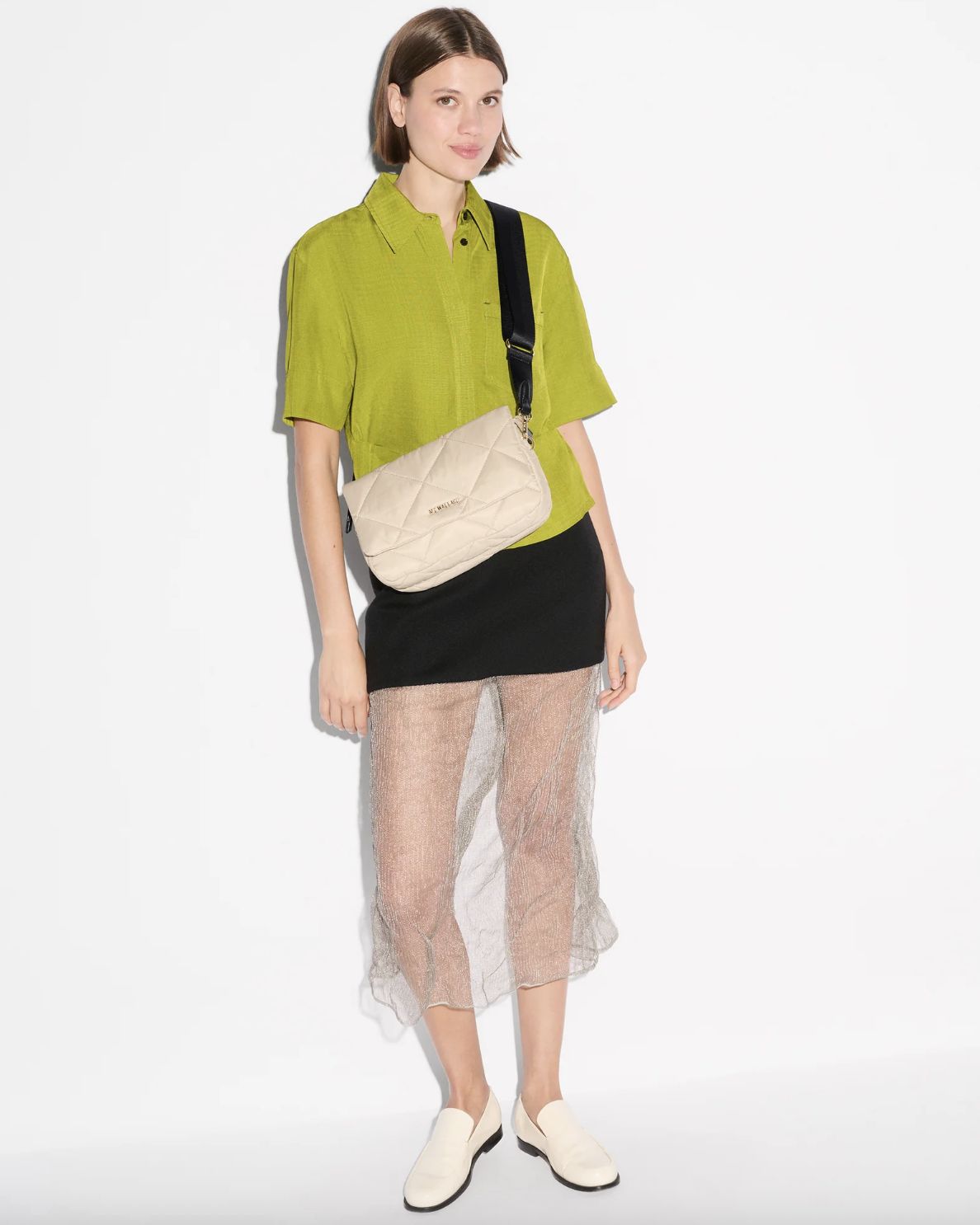 MZ Wallace Madison Flap Crossbody in Buff/Black