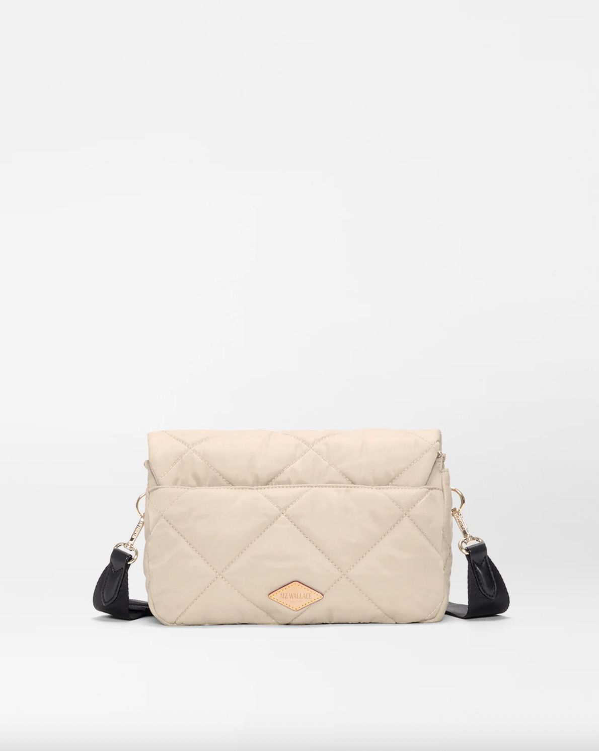 MZ Wallace Madison Flap Crossbody in Buff/Black