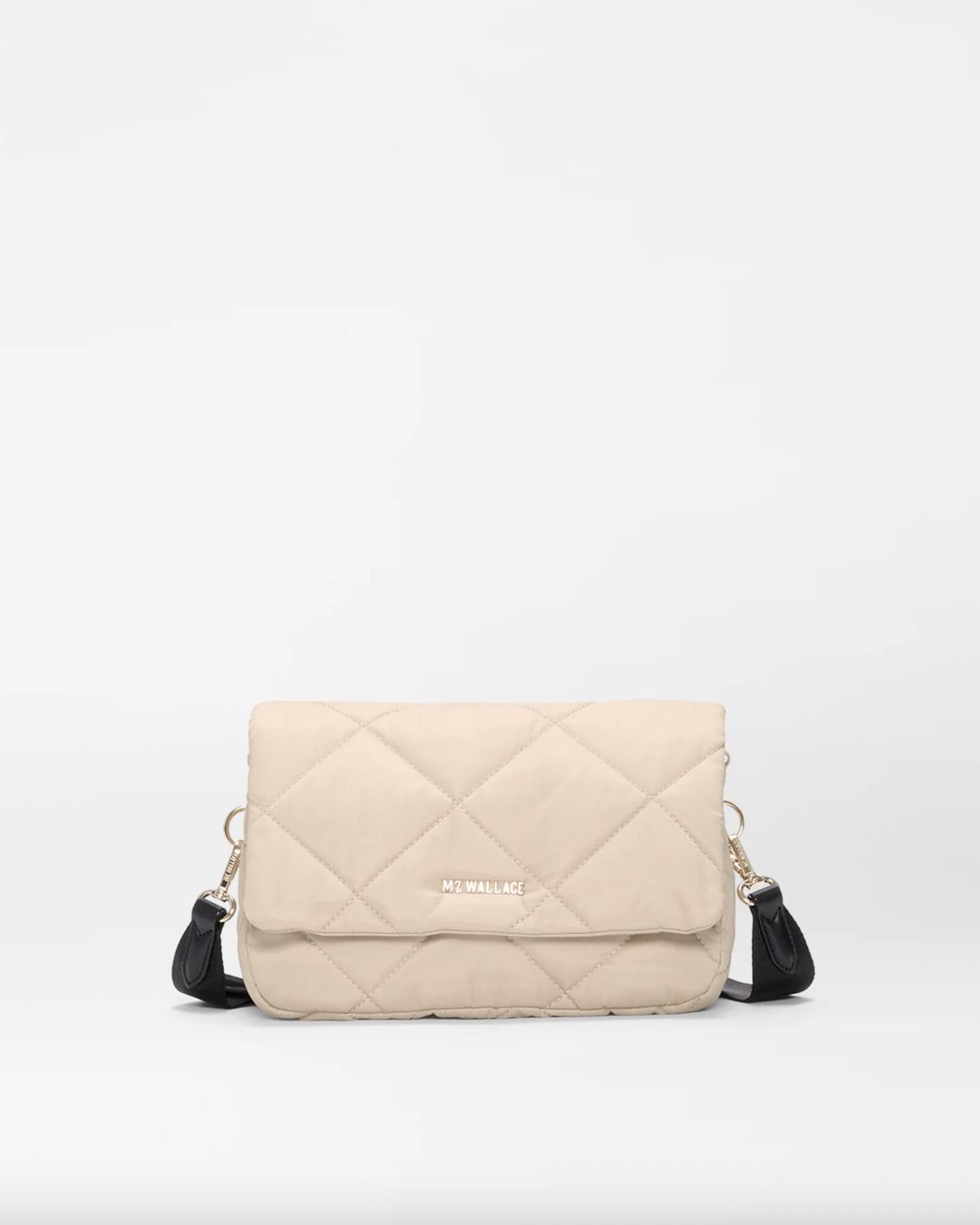 MZ Wallace Madison Flap Crossbody in Buff/Black