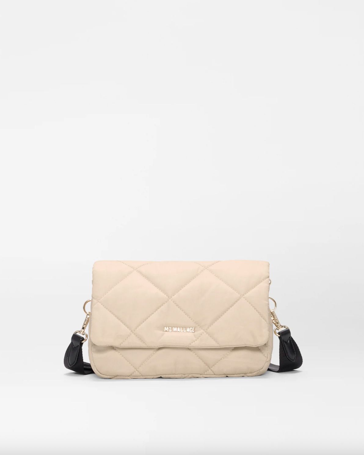 MZ Wallace Madison Flap Crossbody in Buff/Black