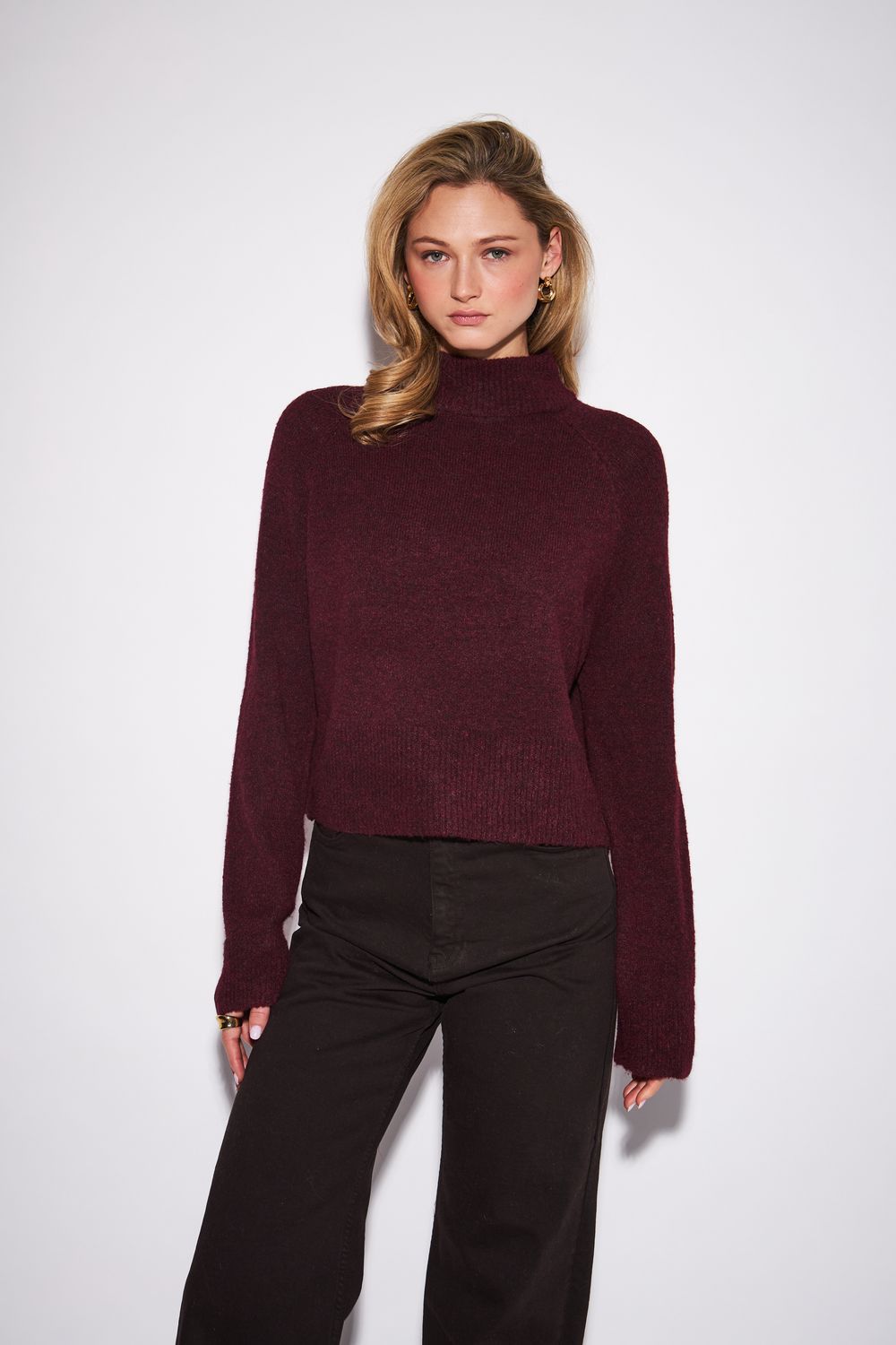 John &amp; Jenn Oliver Sweater, Color: Merlot, Size: XS
