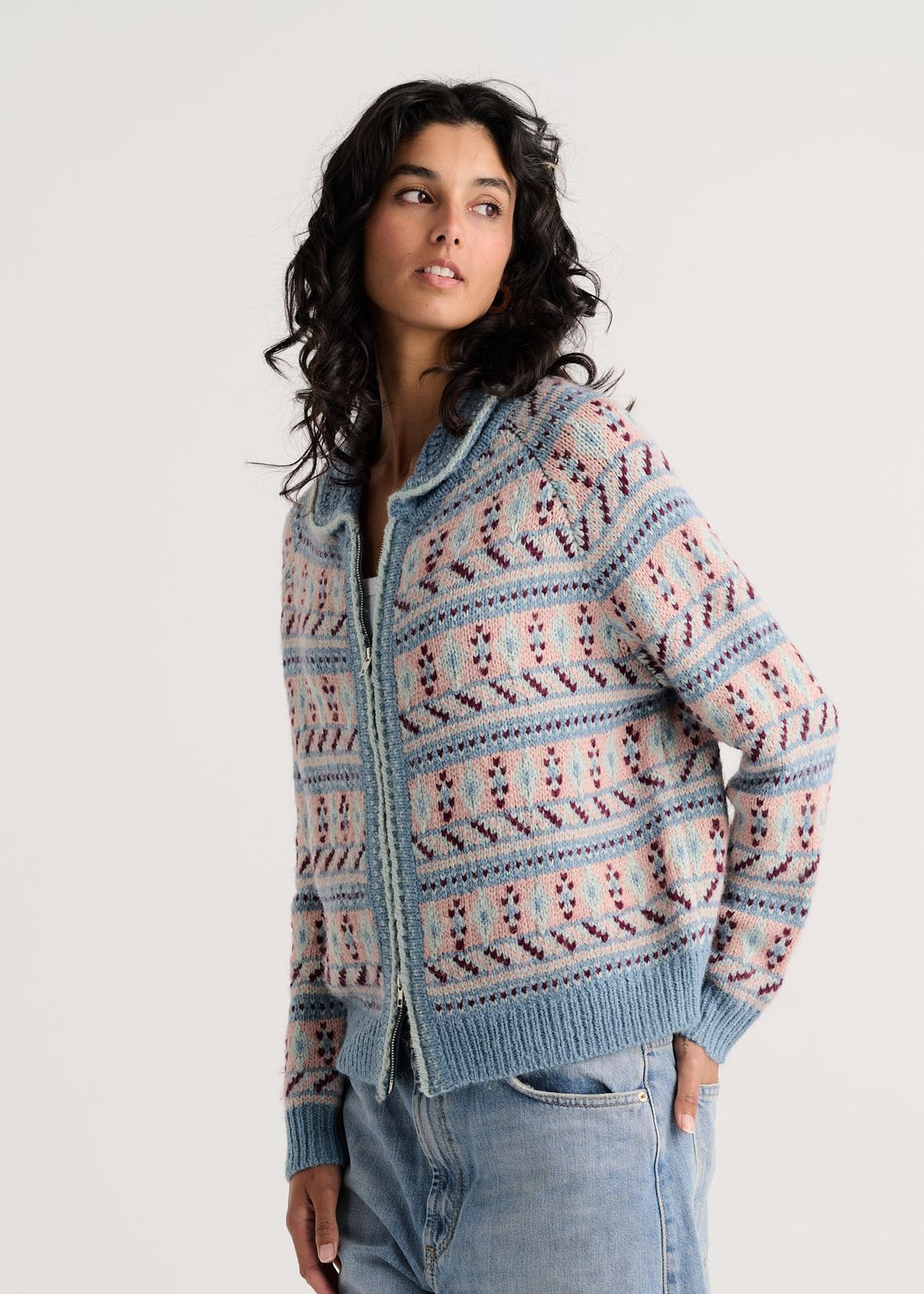 Zaket + Plover Fair Isle Zip Sweater