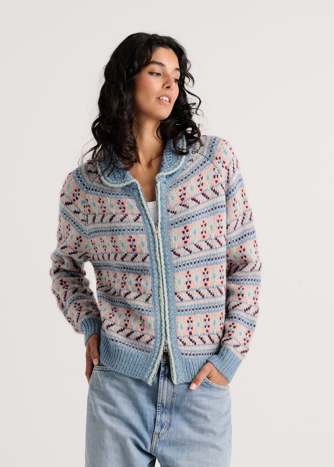 Zaket + Plover Fair Isle Zip Sweater