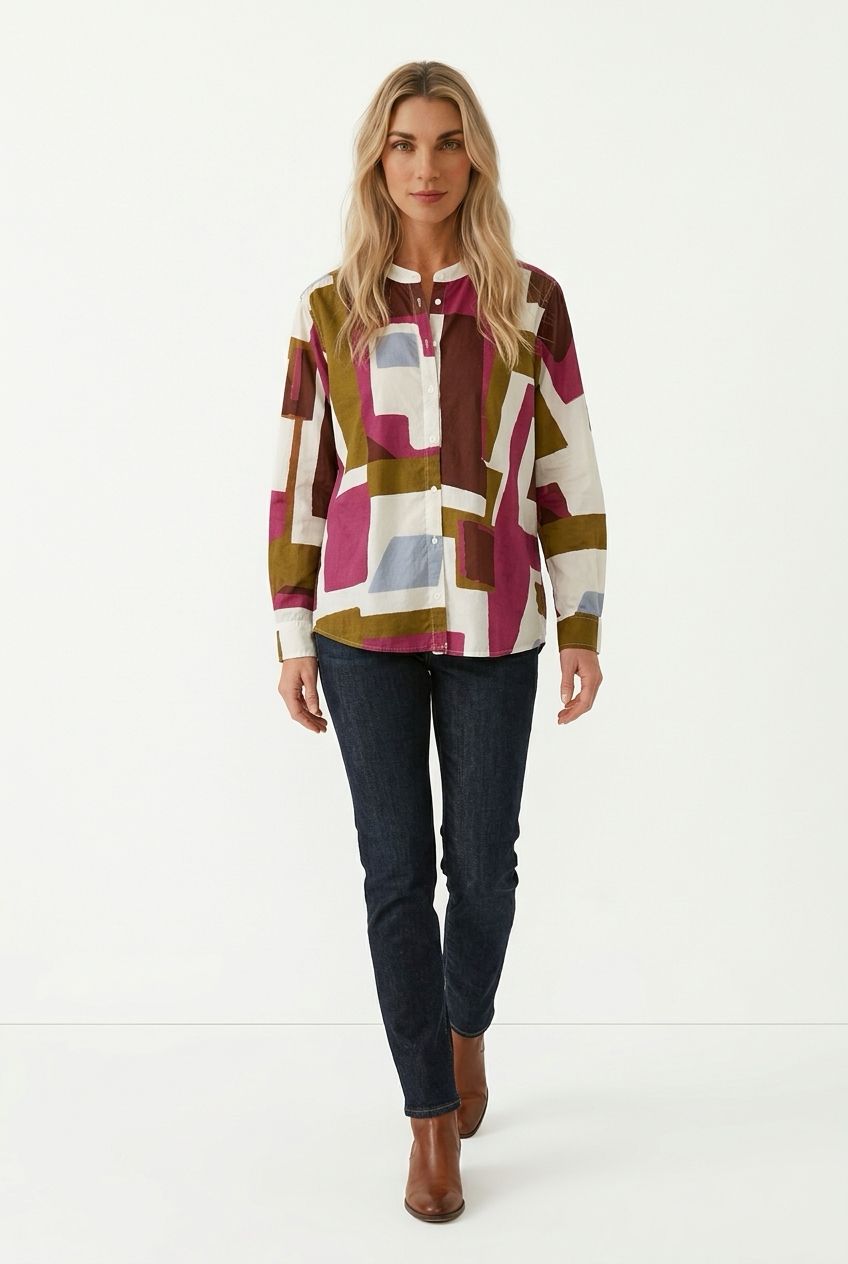Hartford Cristal Blouse in Artisanal Tile Print