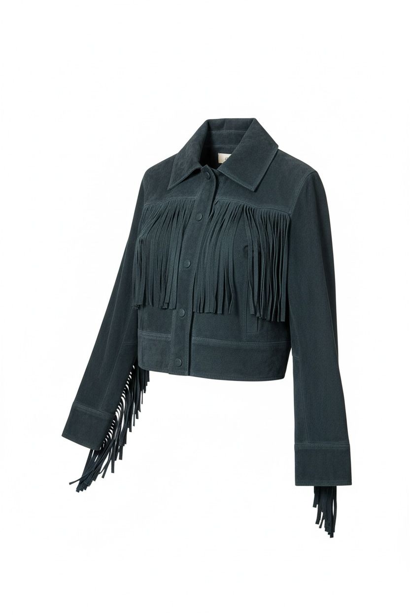 Jakett Shania Washed Suede Fringe Jacket