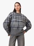 Habitual Brushed Plaid Sweater, Color: Grey, Size: XS
