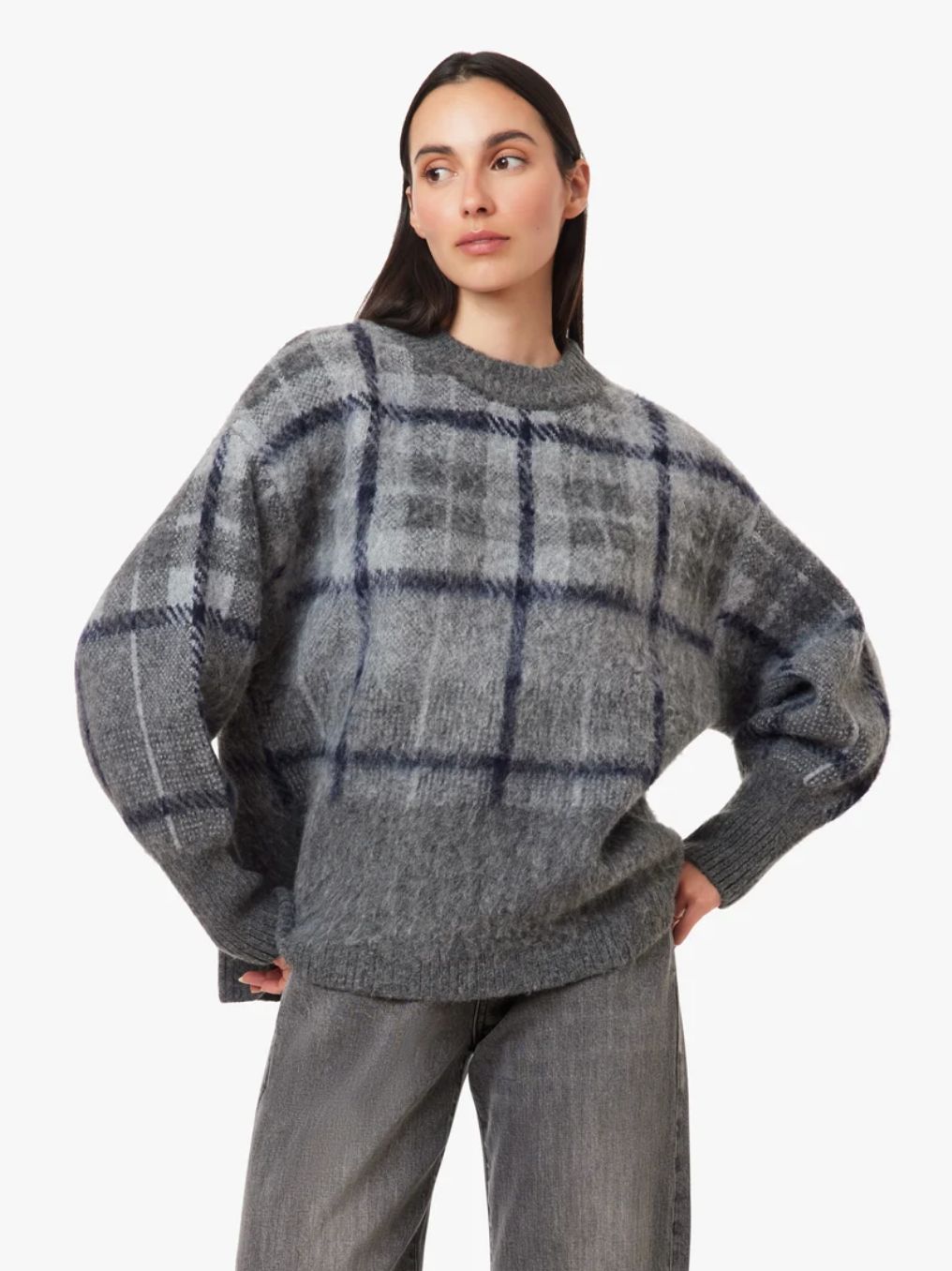 Habitual Brushed Plaid Sweater