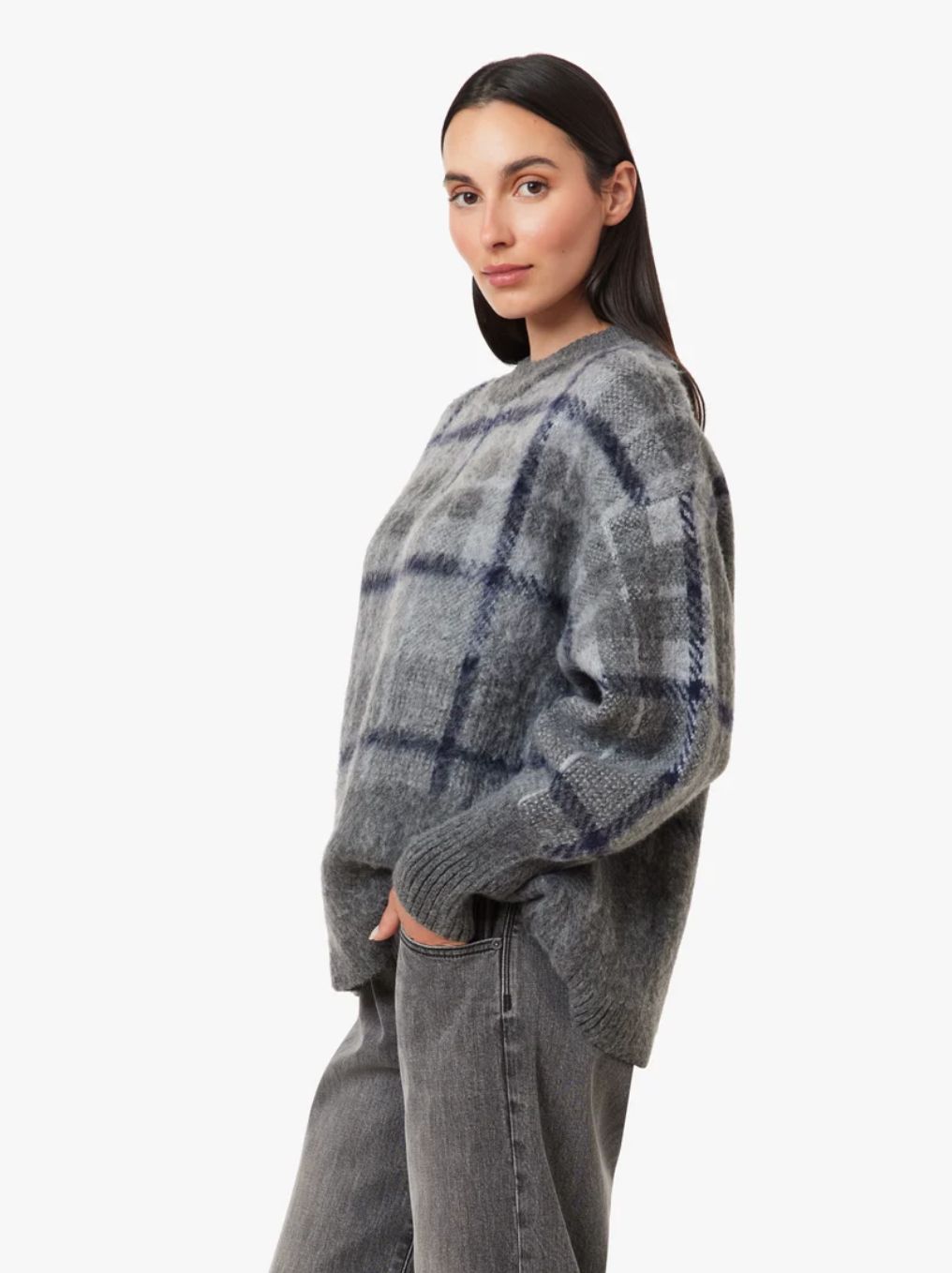 Habitual Brushed Plaid Sweater