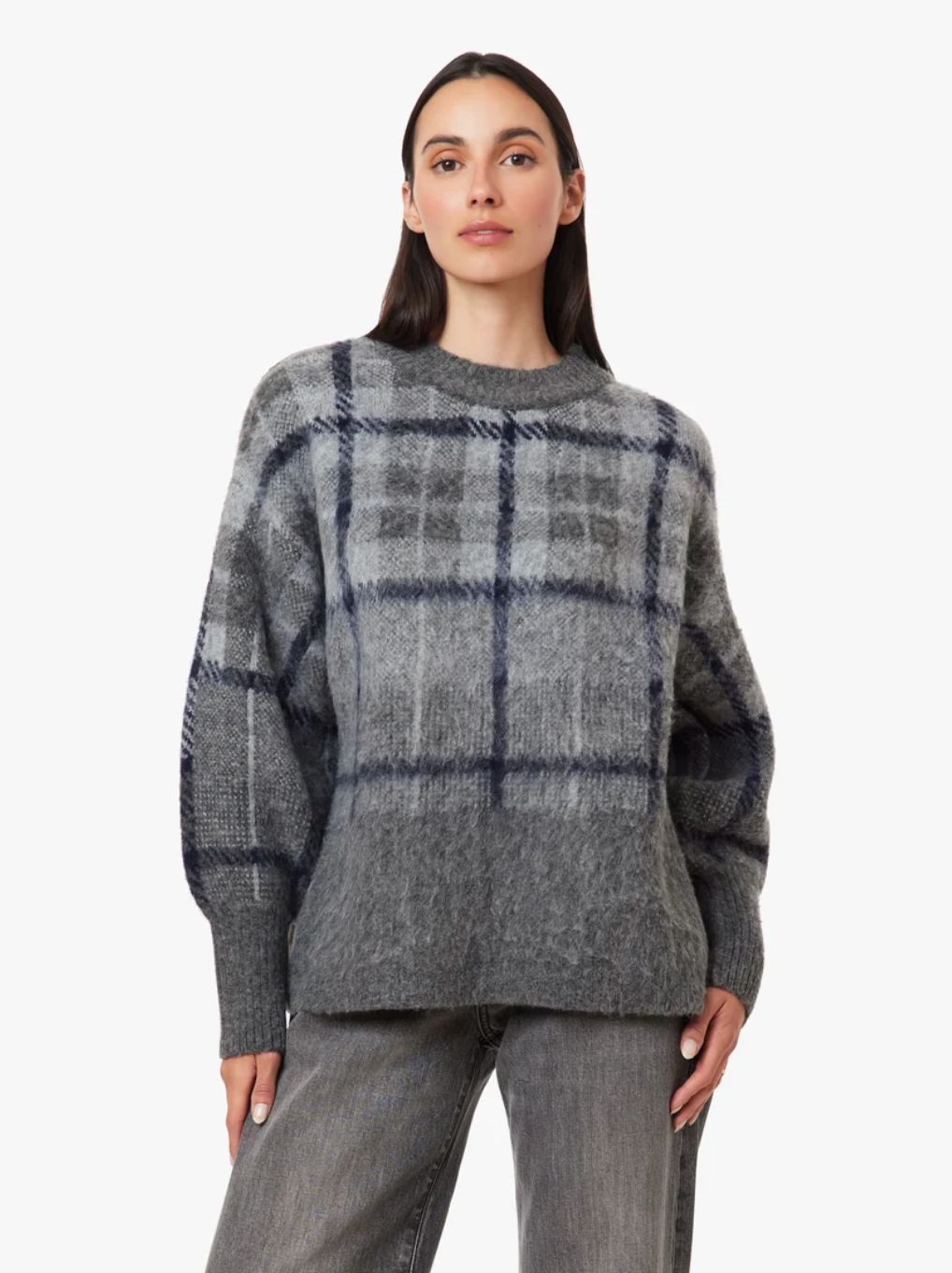 Habitual Brushed Plaid Sweater