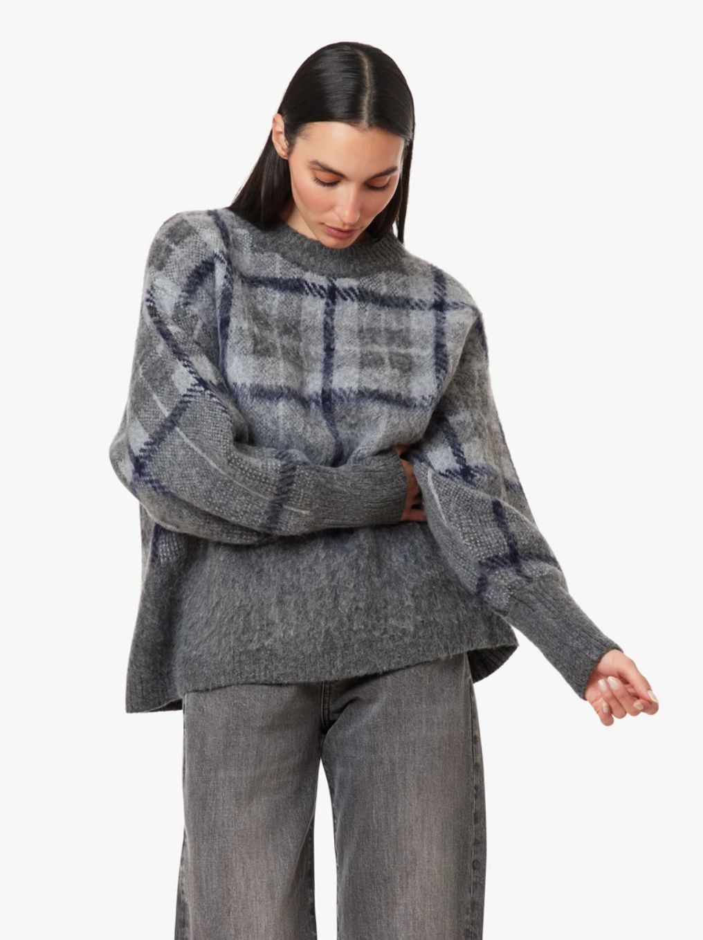 Habitual Brushed Plaid Sweater