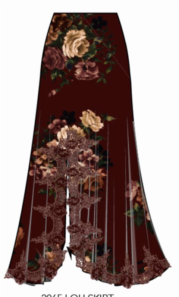 Cara Cara Lou Skirt, Color: Ariana Flora Merlot, Size: 0