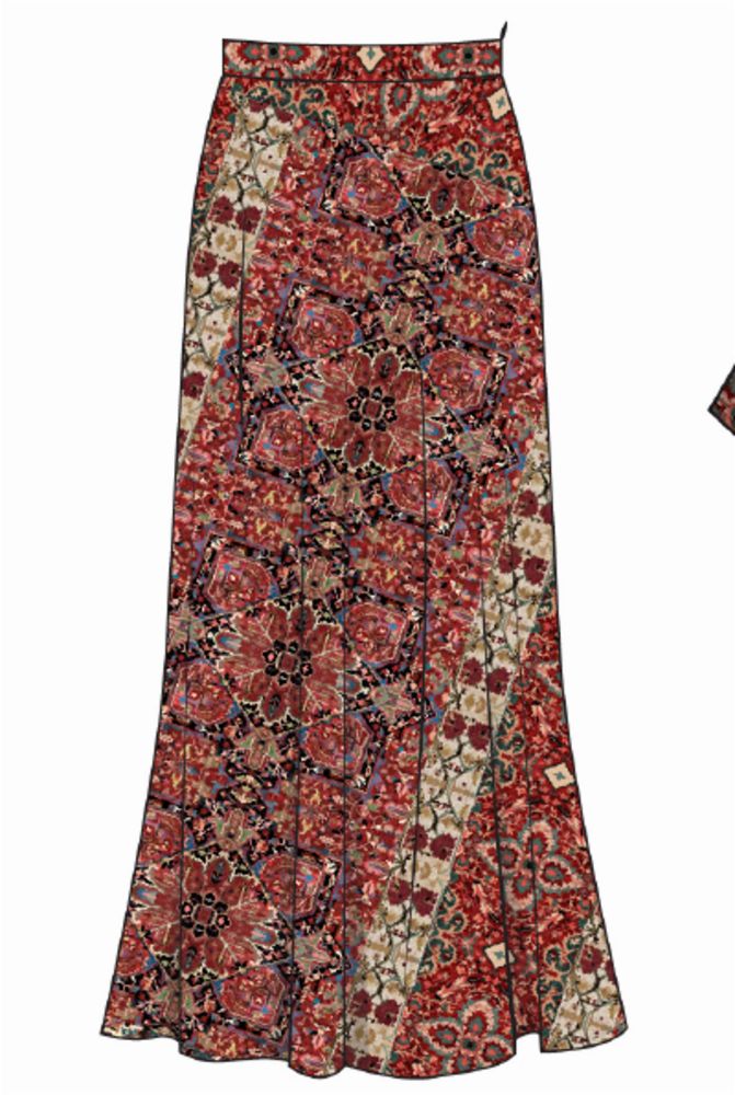 Cara Cara Kaia Skirt, Color: Tapestry Red, Size: 2