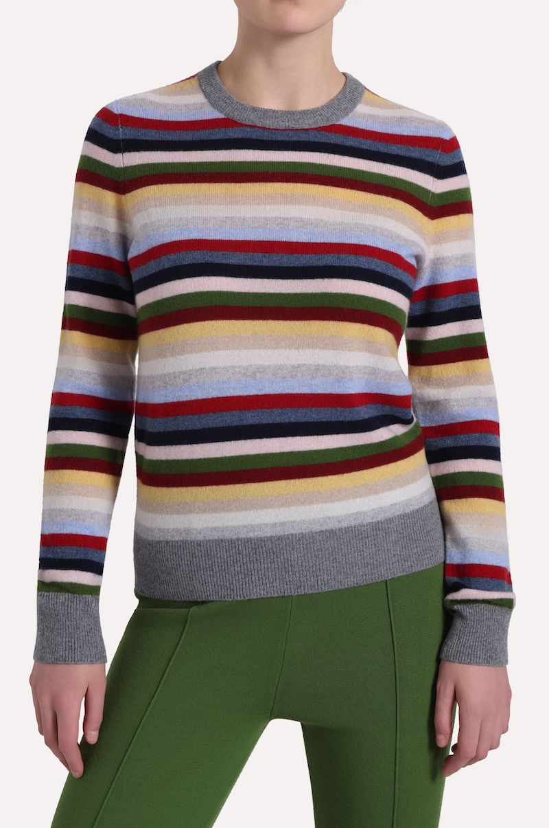 Minnie Rose Long Sleeve Striped Crew, Color: Multi Stripe, Size: XS