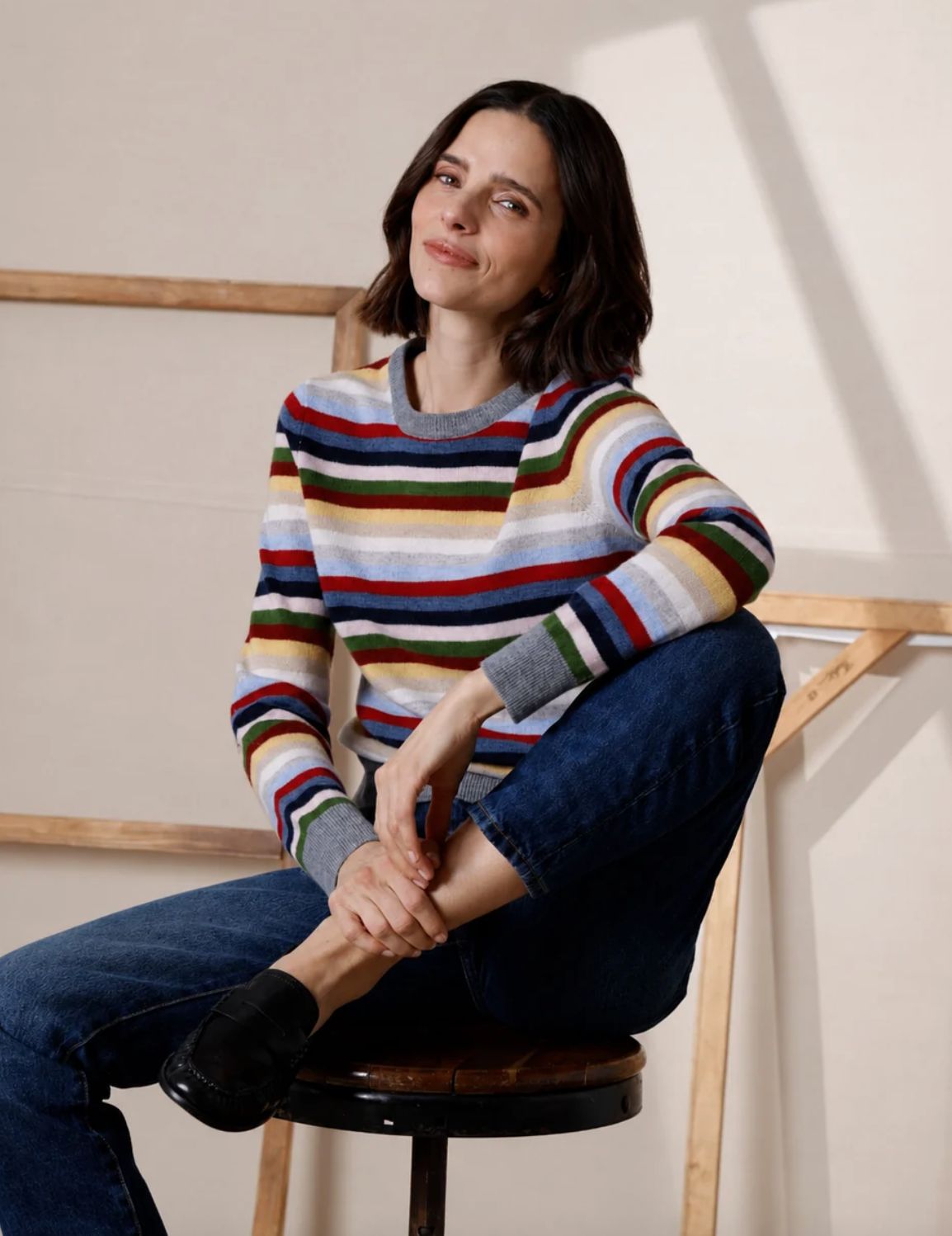 Minnie Rose Long Sleeve Striped Crew