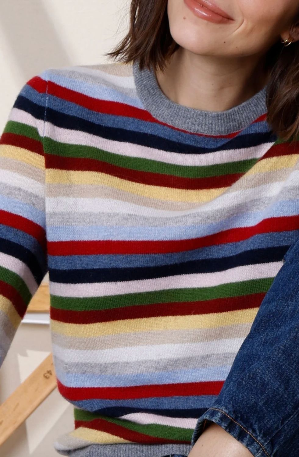 Minnie Rose Long Sleeve Striped Crew