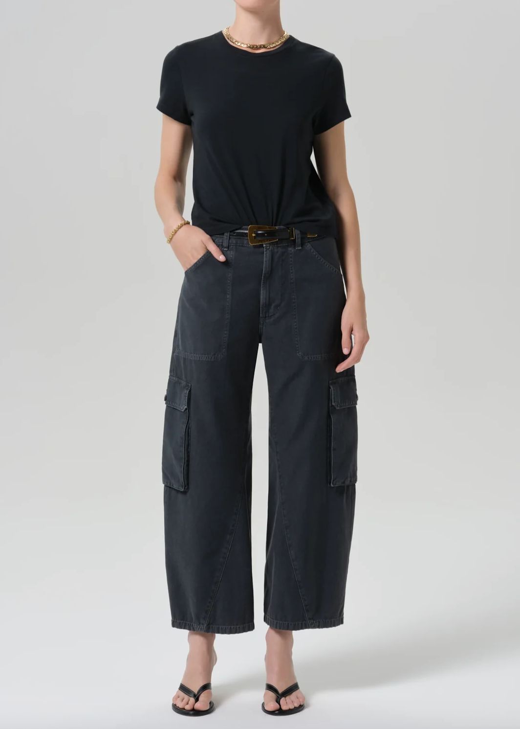 Citizens of Humanity Thassos Twisted Utility Pant in Washed Black