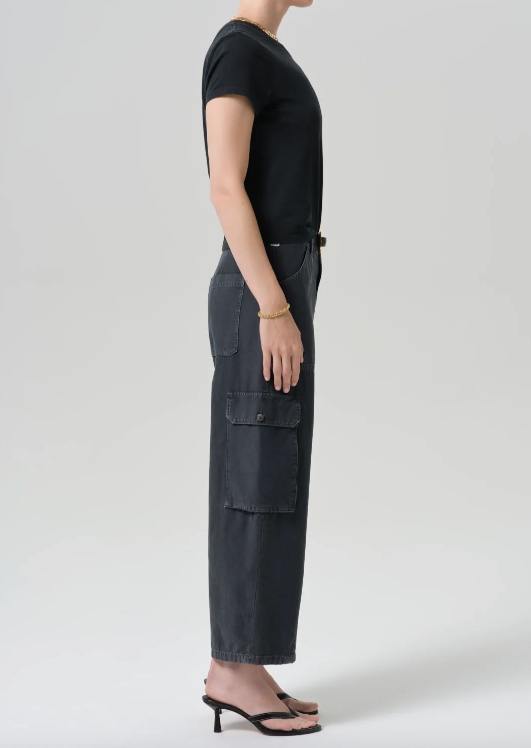 Citizens of Humanity Thassos Twisted Utility Pant in Washed Black