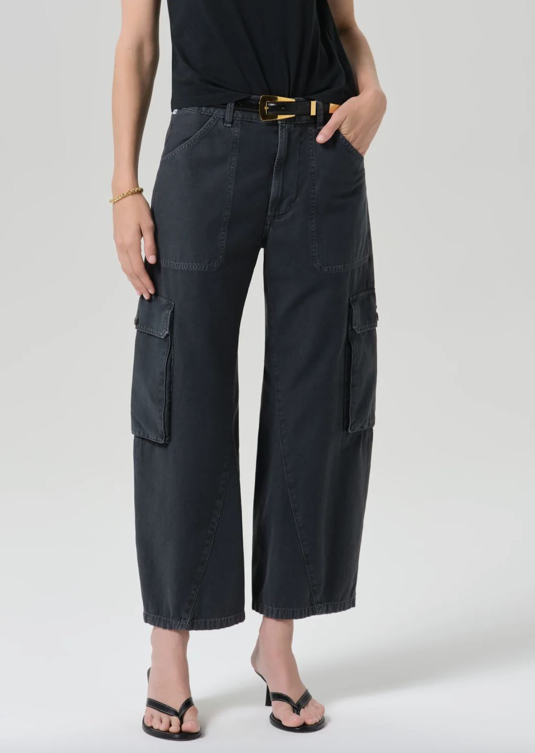 Citizens of Humanity Thassos Twisted Utility Pant in Washed Black