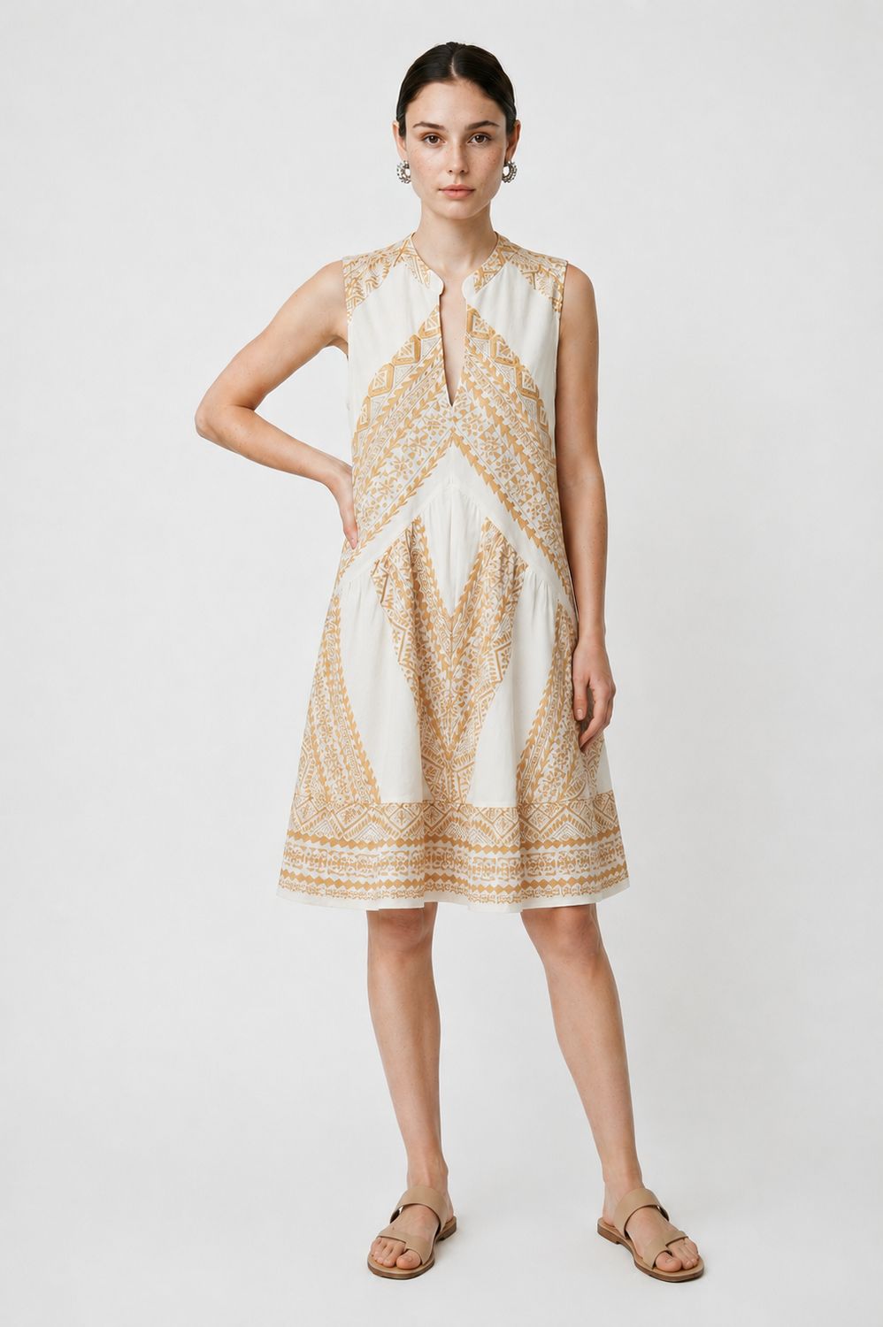 Greek Archaic Short Triangle Sleeveless Dress