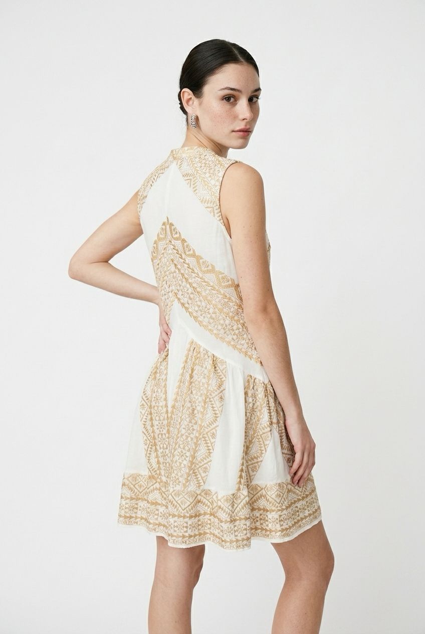 Greek Archaic Short Triangle Sleeveless Dress