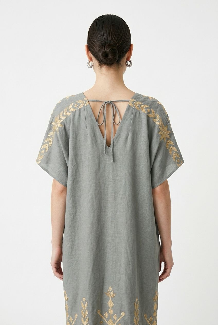 Greek Archaic Deep V-Neck Kaftan