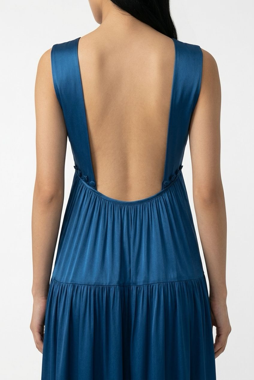 Greek Archaic Backless Maxi Halter Dress