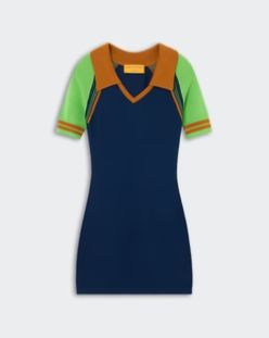Guest In Residence Ace Polo Dress, Color: Navy Combo, Size: XS