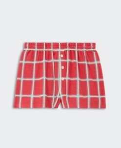 Guest In Residence Picnic Plaid Short, Color: Scarlet Combo, Size: S