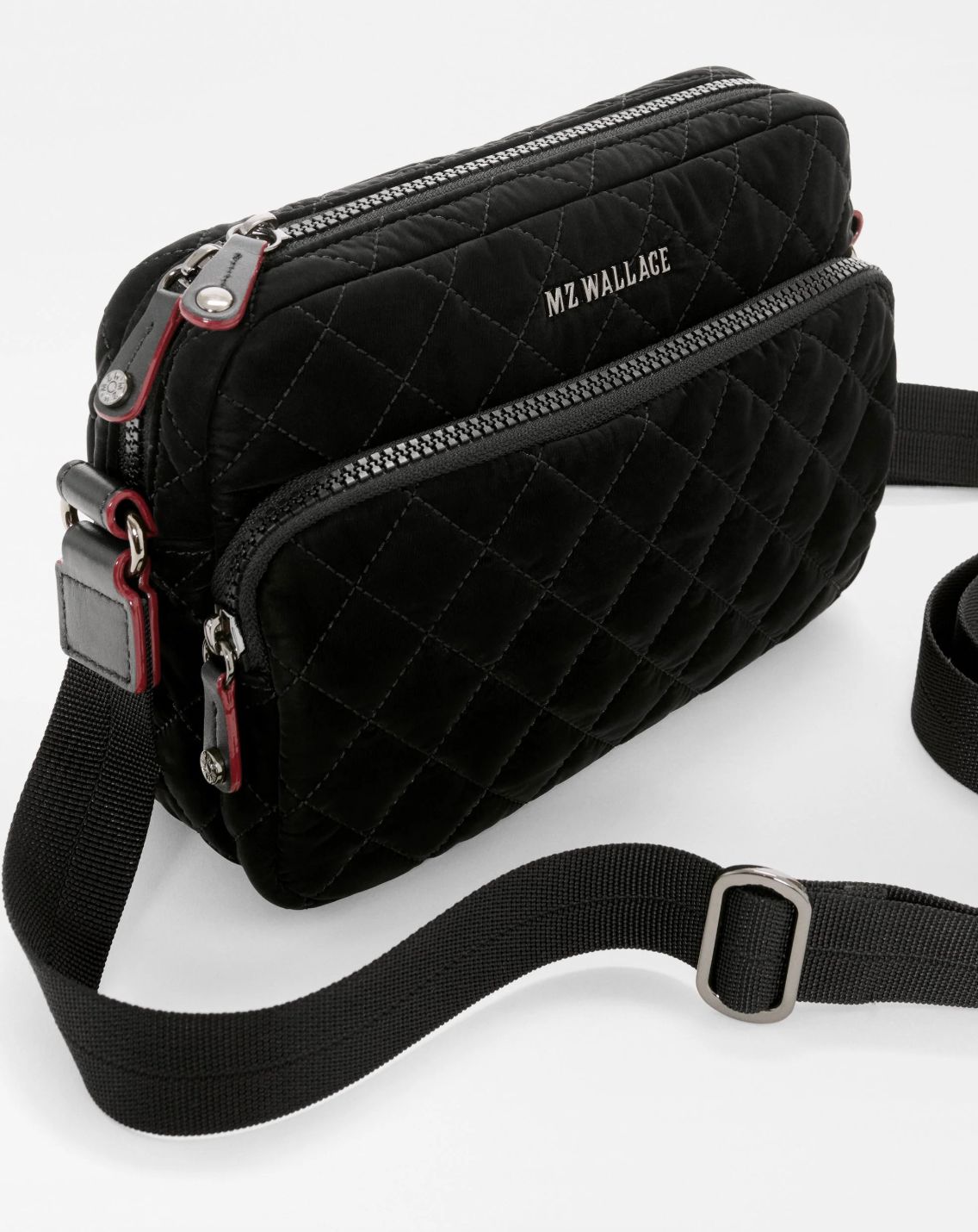 MZ Wallace Small Camera Metro Bag in Black Tech Velvet