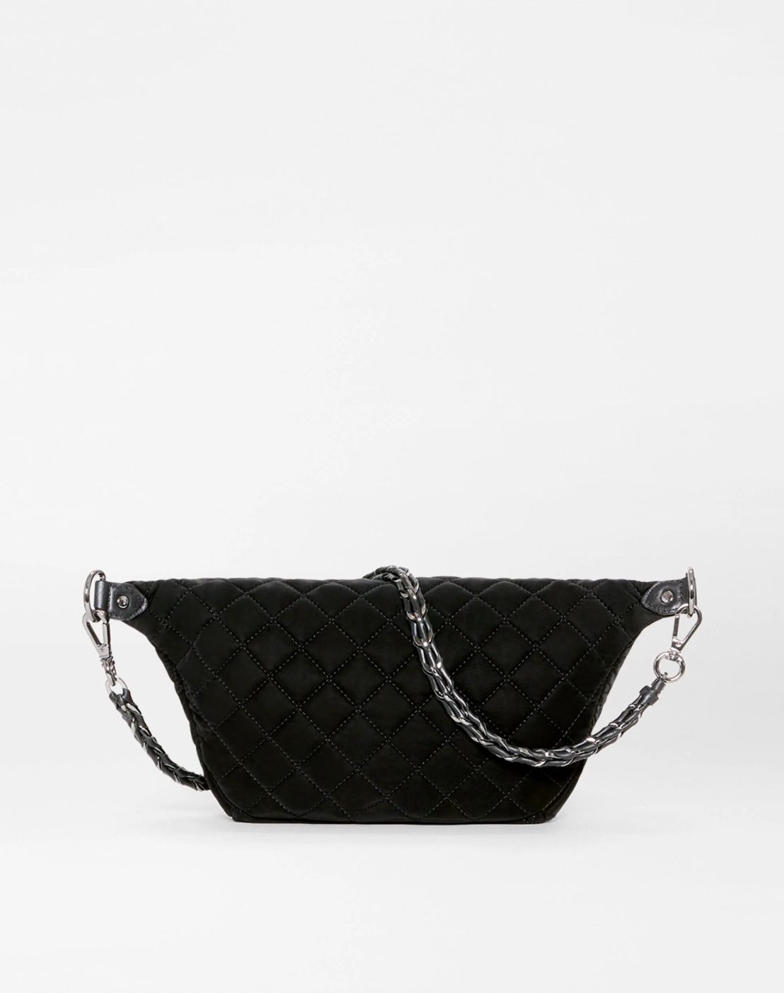 MZ Wallace Small Crosby Crossbody Sling in Black Tech Velvet