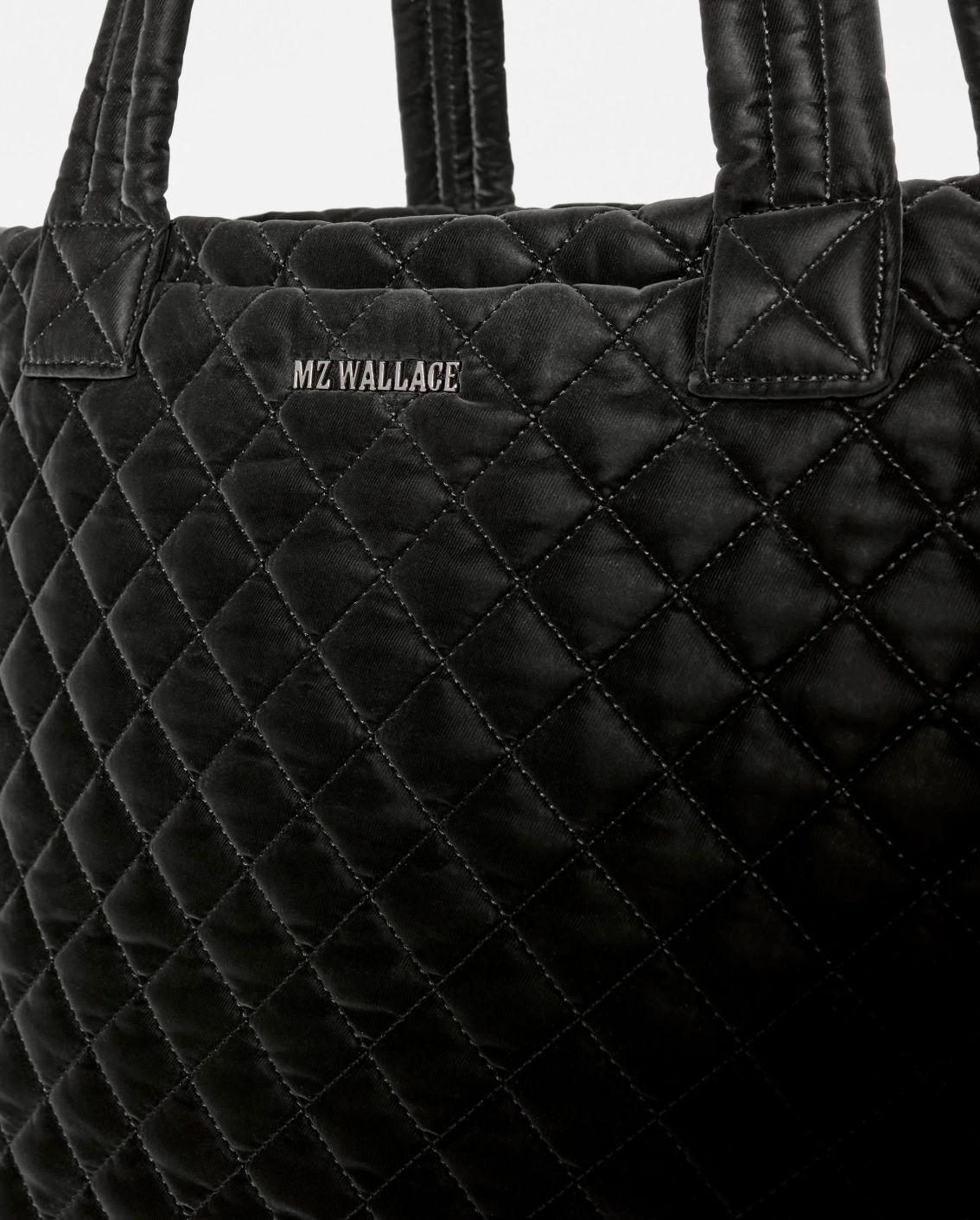 MZ Wallace Medium Metro Tote Deluxe in Black Tech Velvet