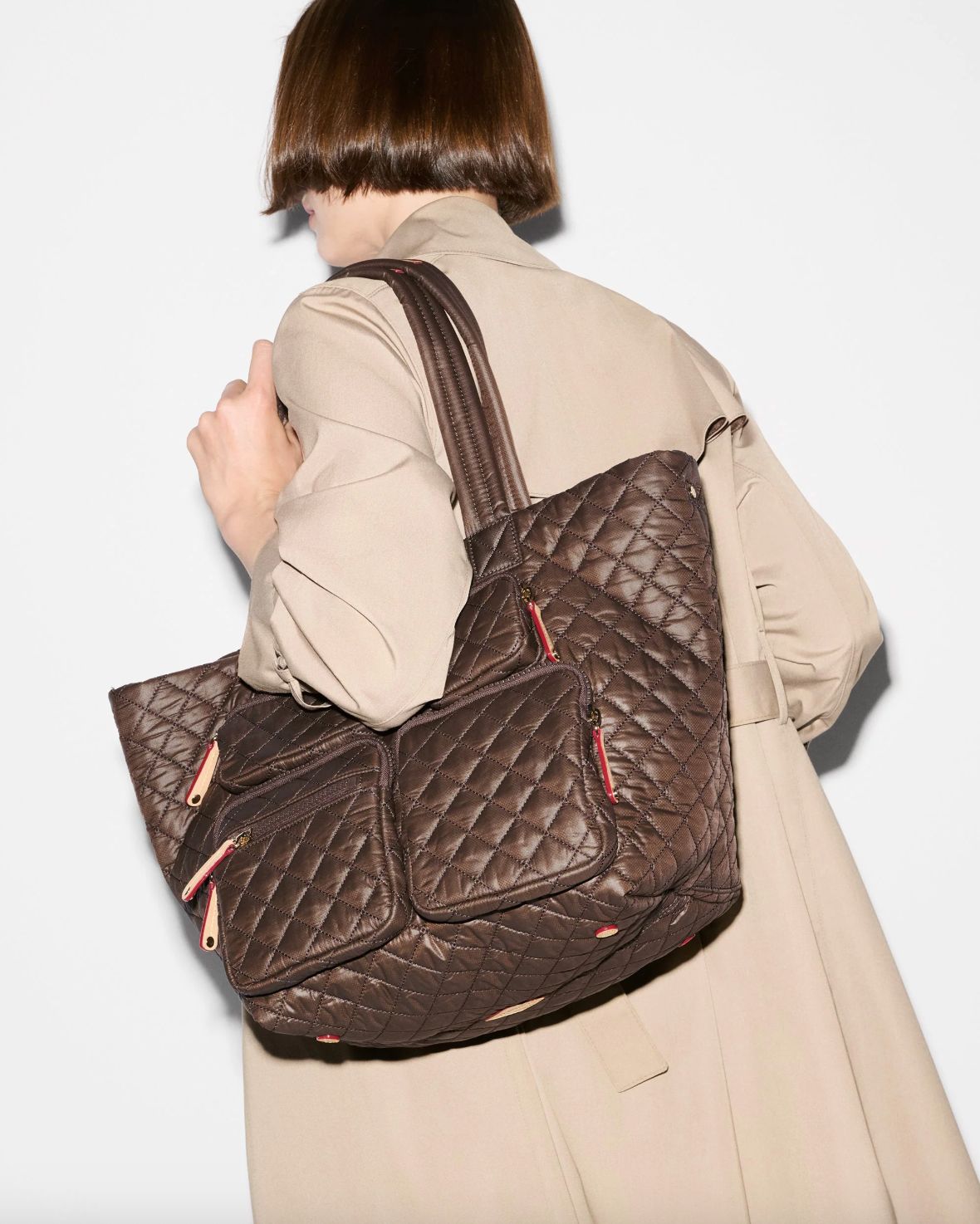 MZ Wallace Medium Metro Travel Tote in Walnut