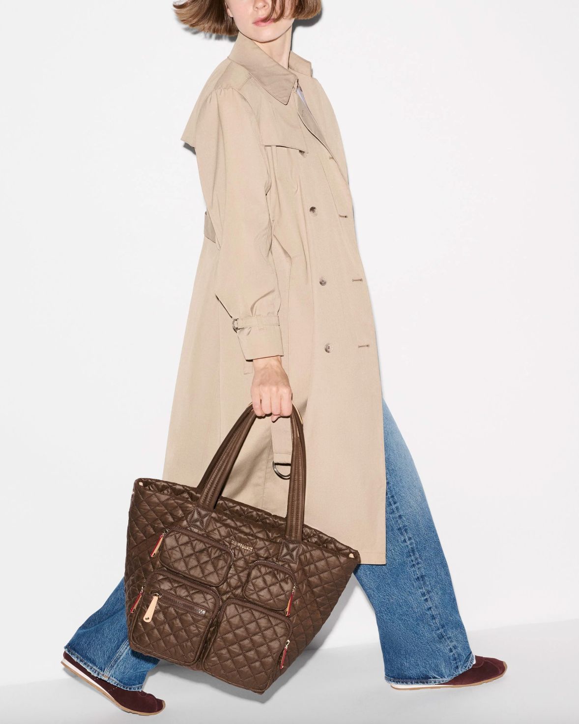 MZ Wallace Medium Metro Travel Tote in Walnut